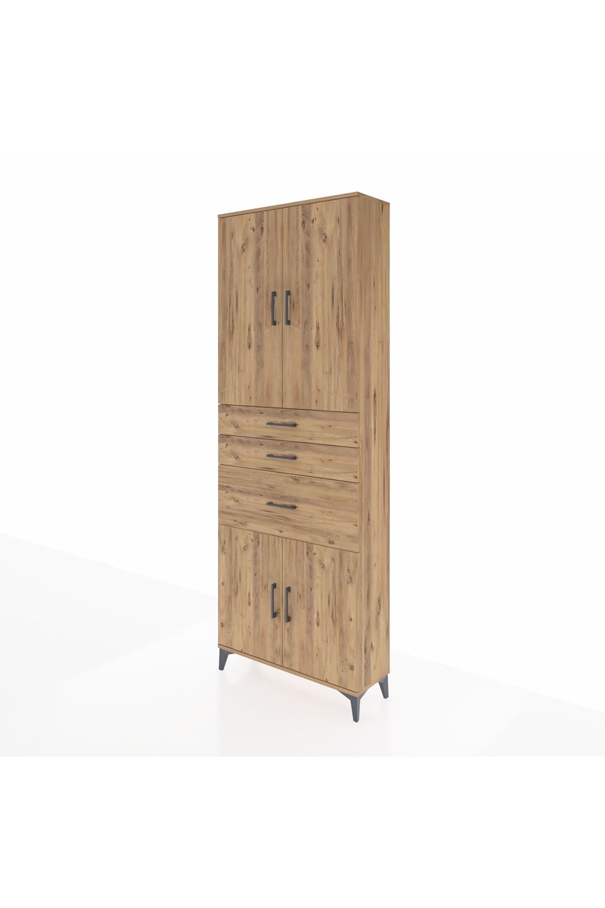 Arges Dolap 4 Raflı 3 Çekmeceli 4 Kapaklı 88x30x243 - S33M081V9A