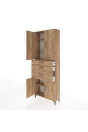 Arges Dolap 4 Raflı 3 Çekmeceli 4 Kapaklı 88x30x243 - S33M081V9A