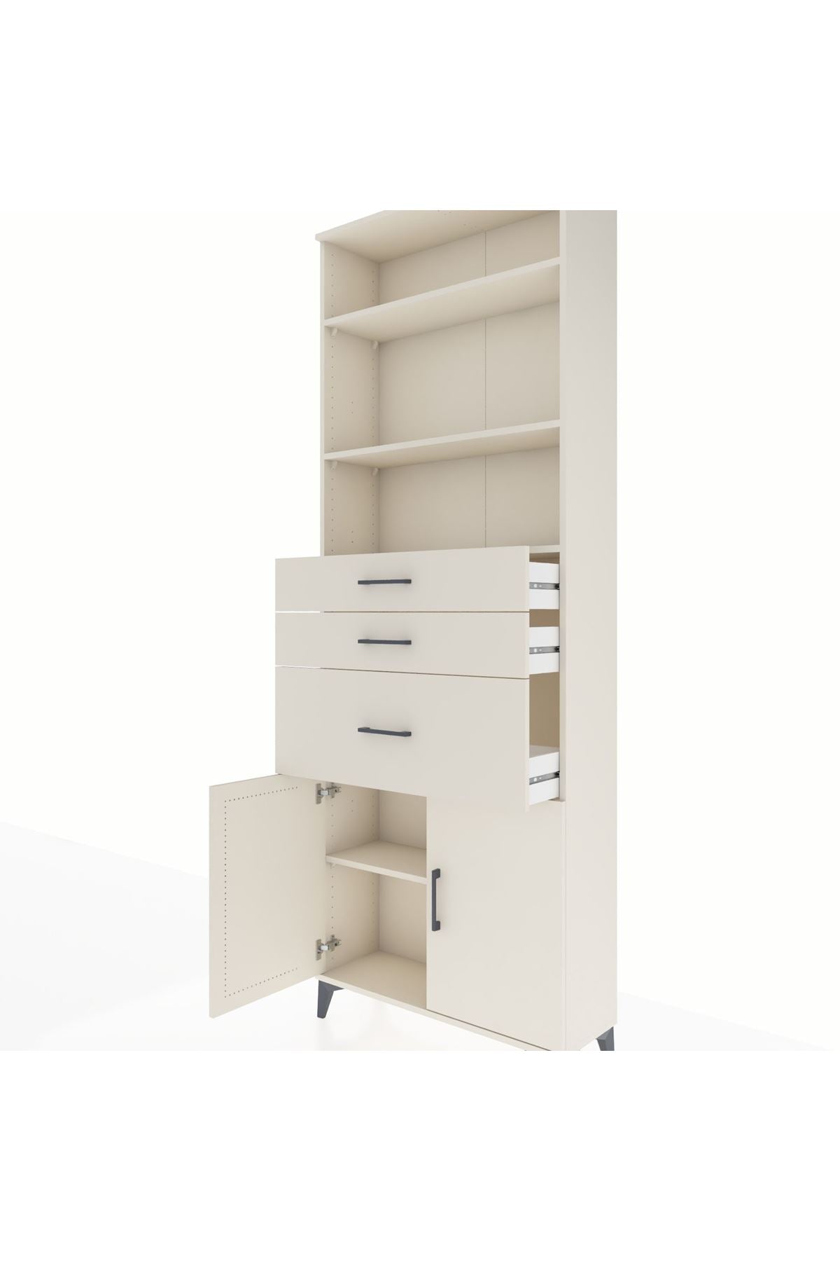 Arges Dolap 4 Raflı 3 Çekmeceli 2 Kapaklı 88x30x243 - S33M082V1A