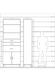 Arges Dolap 4 Raflı 3 Çekmeceli 2 Kapaklı 88x30x243 - S33M082V1A