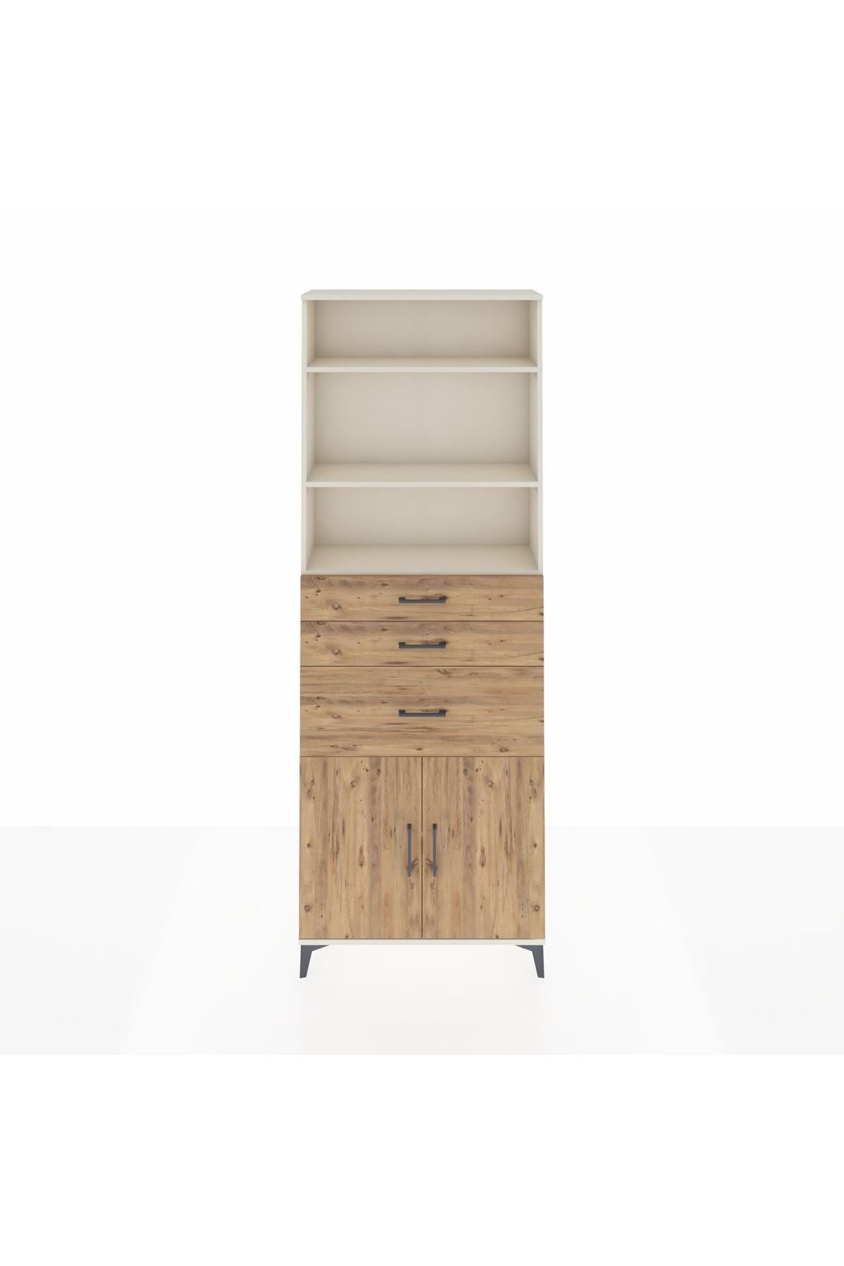 Arges Dolap 4 Raflı 3 Çekmeceli 2 Kapaklı 88x30x243 - S33M082V3A