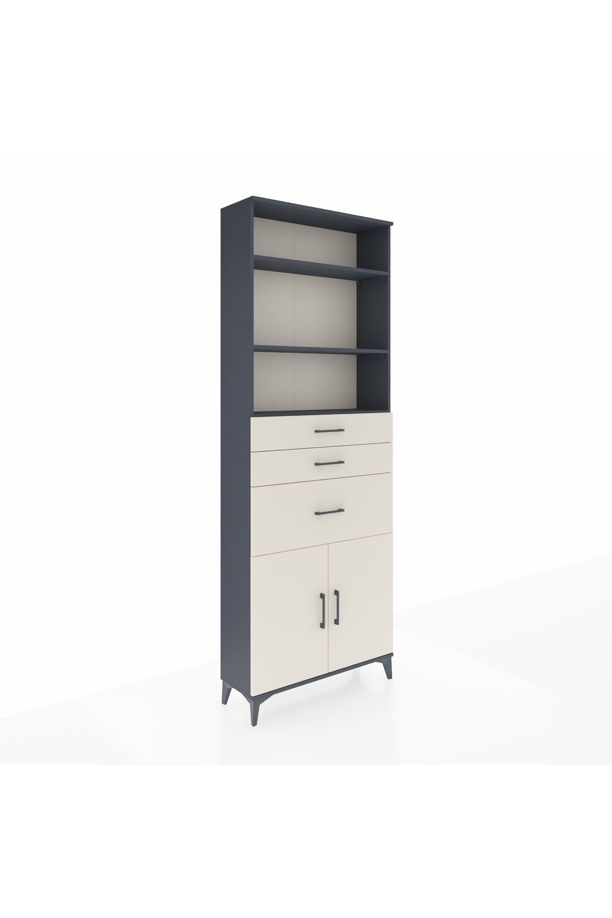 Arges Dolap 4 Raflı 3 Çekmeceli 2 Kapaklı 88x30x243 - S33M082V4A