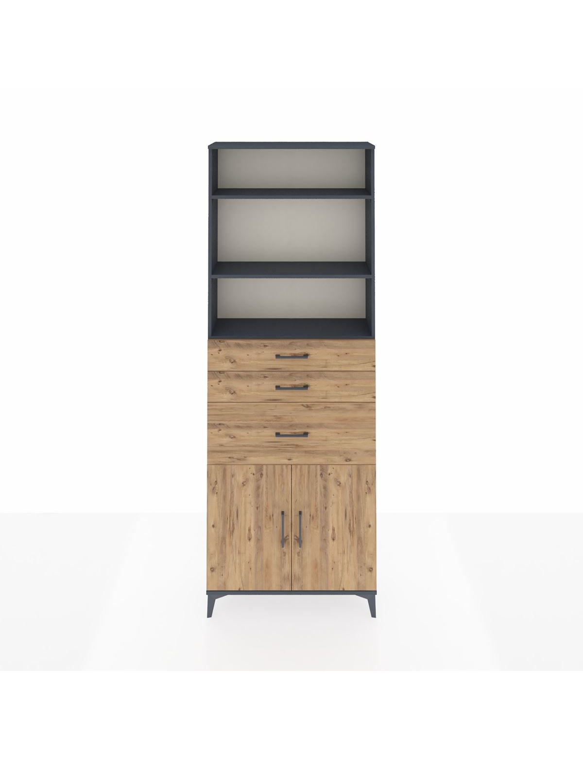Arges Dolap 4 Raflı 3 Çekmeceli 2 Kapaklı 88x30x243 - S33M082V6A