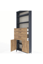 Arges Dolap 4 Raflı 3 Çekmeceli 2 Kapaklı 88x30x243 - S33M082V6A