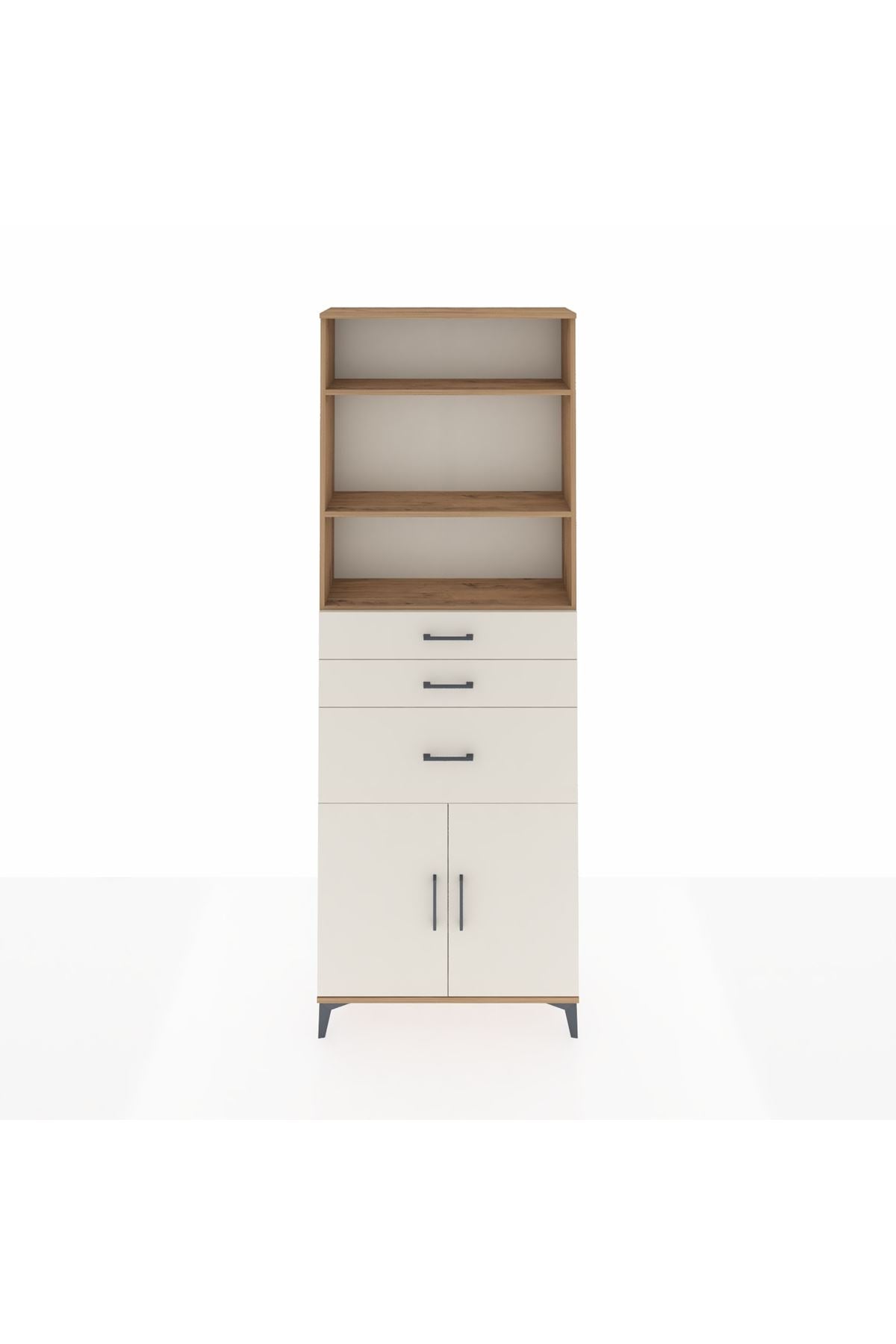 Arges Dolap 4 Raflı 3 Çekmeceli 2 Kapaklı 88x30x243 - S33M082V7A