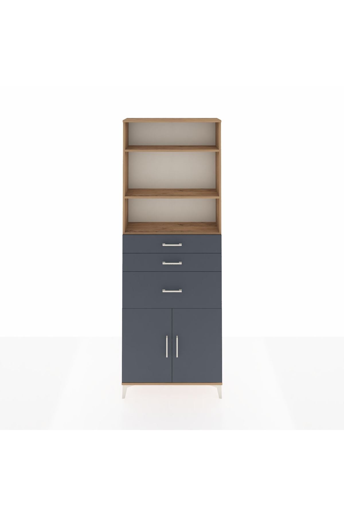 Arges Dolap 4 Raflı 3 Çekmeceli 2 Kapaklı 88x30x243 - S33M082V8A