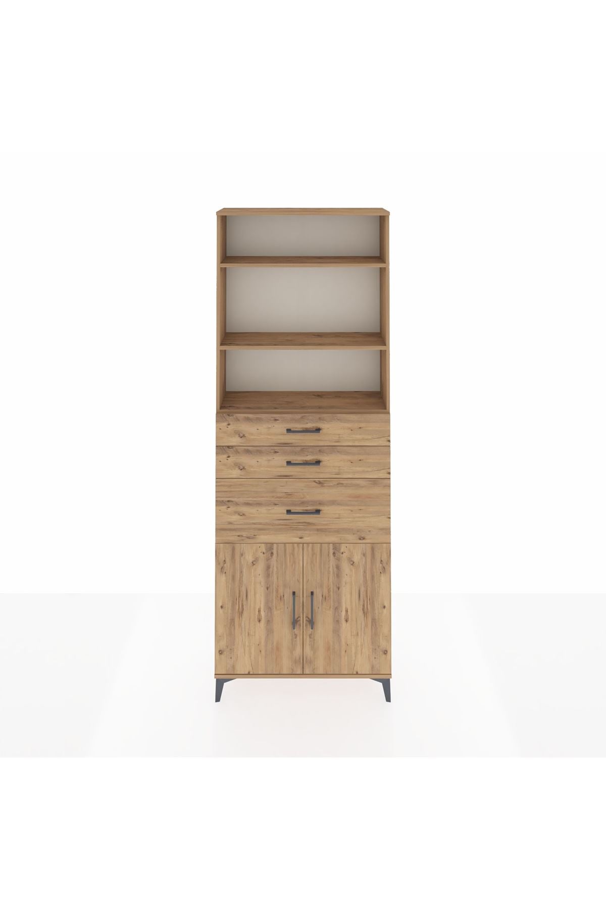 Arges Dolap 4 Raflı 3 Çekmeceli 2 Kapaklı 88x30x243 - S33M082V9A