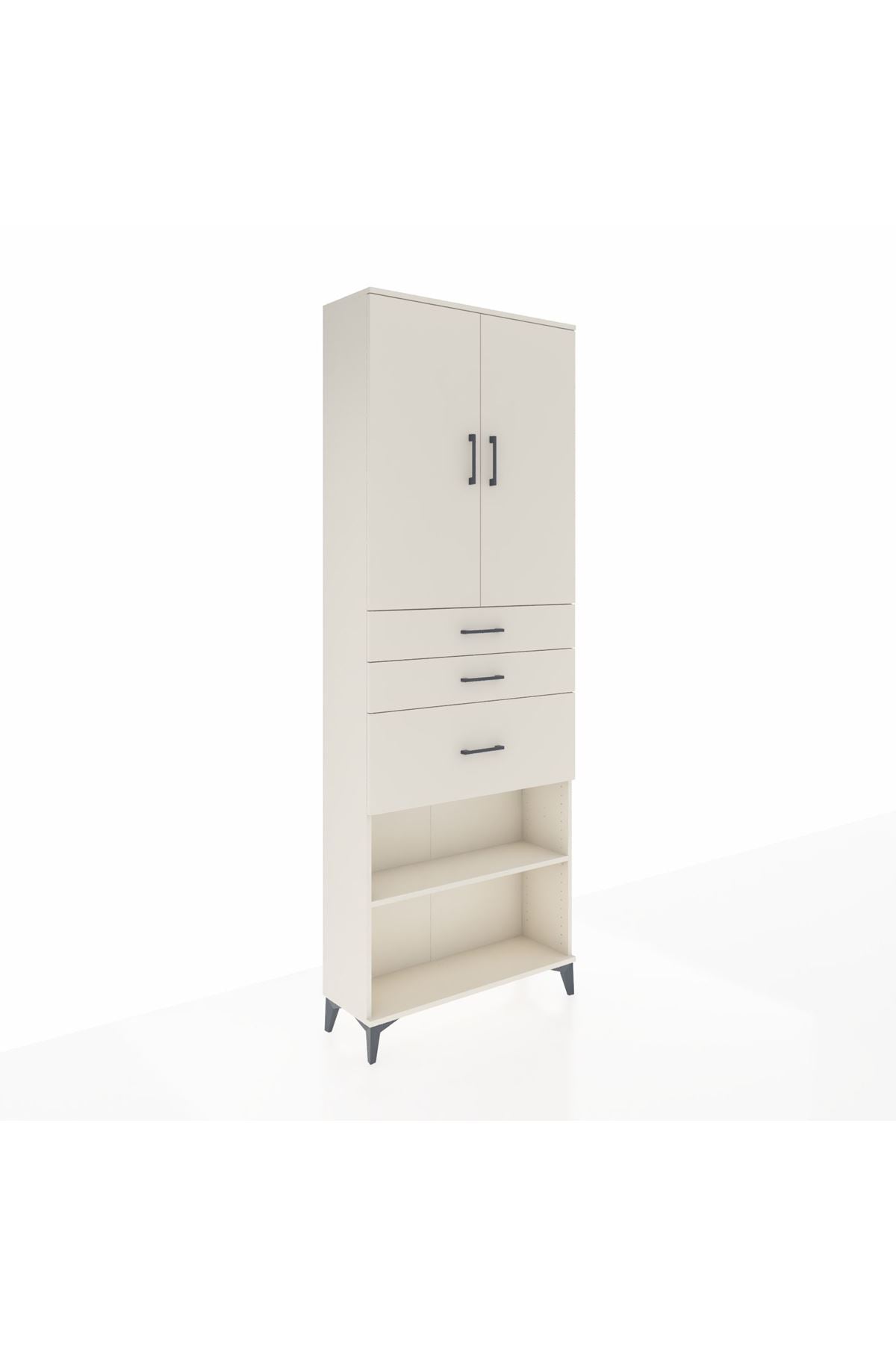 Arges Dolap 4 Raflı 3 Çekmeceli 2 Kapaklı 88x30x243 - S33M083V1A
