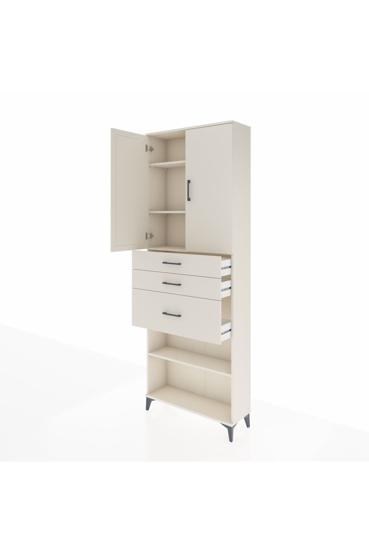 Arges Dolap 4 Raflı 3 Çekmeceli 2 Kapaklı 88x30x243 - S33M083V1A