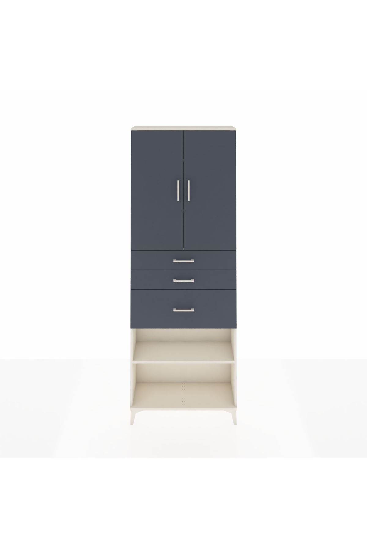 Arges Dolap 4 Raflı 3 Çekmeceli 2 Kapaklı 88x30x243 - S33M083V2A