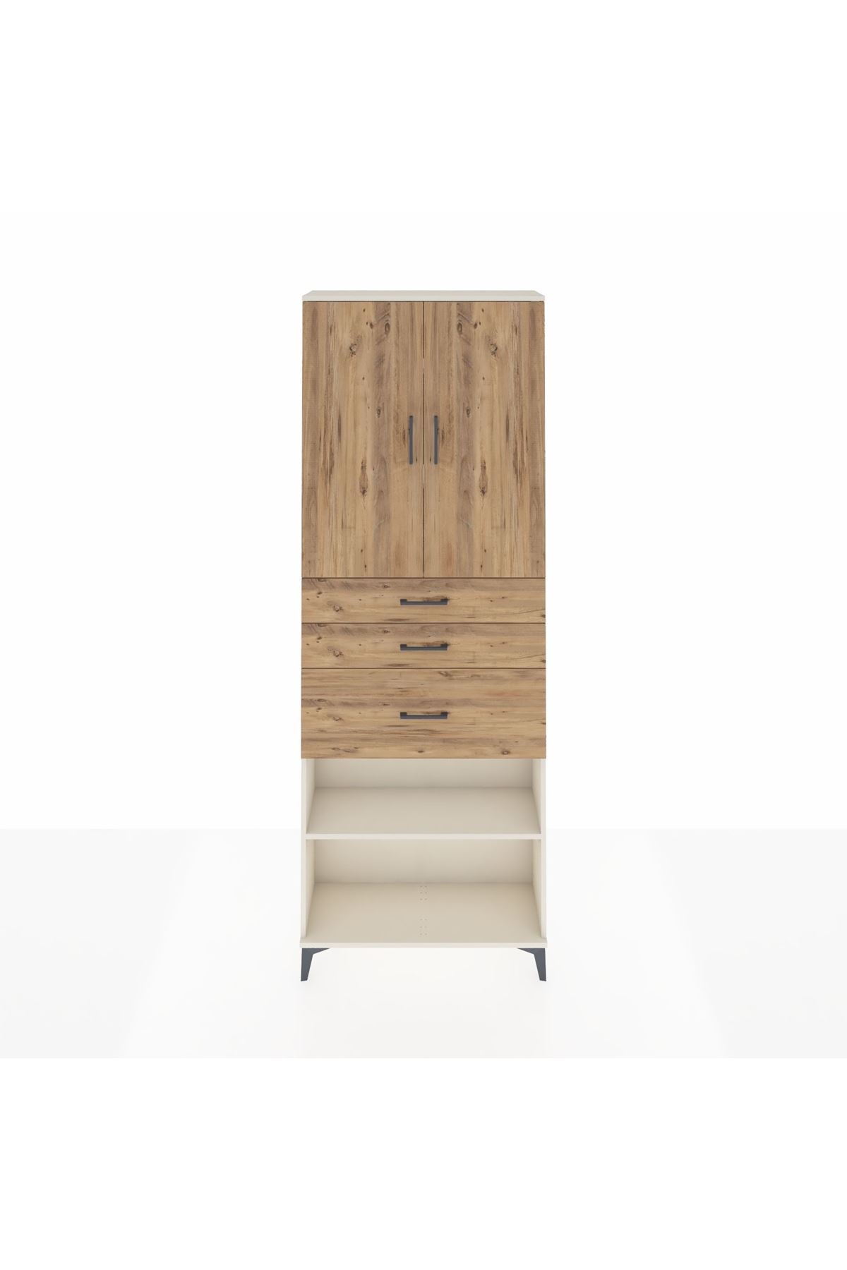Arges Dolap 4 Raflı 3 Çekmeceli 2 Kapaklı 88x30x243 - S33M083V3A