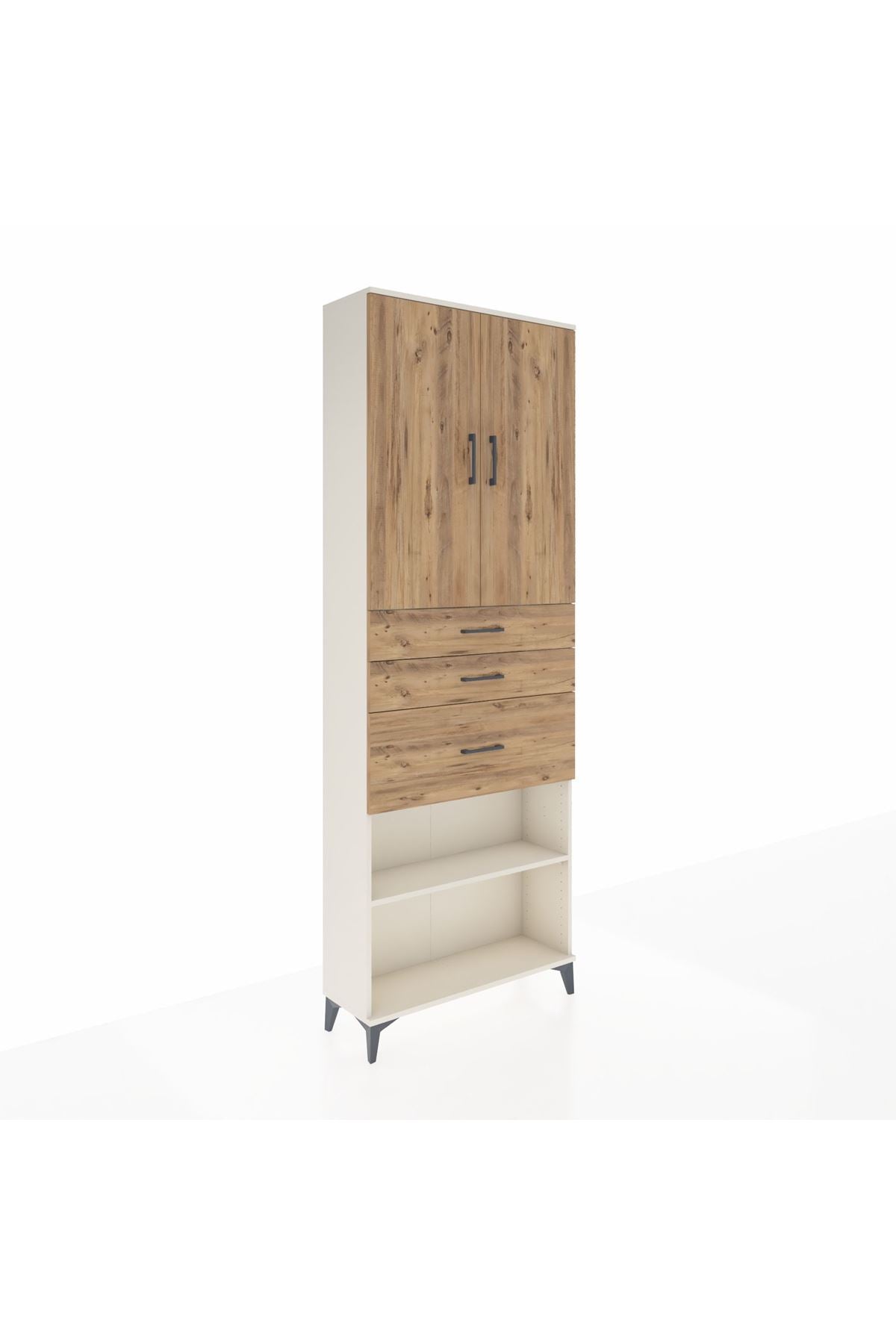 Arges Dolap 4 Raflı 3 Çekmeceli 2 Kapaklı 88x30x243 - S33M083V3A