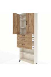 Arges Dolap 4 Raflı 3 Çekmeceli 2 Kapaklı 88x30x243 - S33M083V3A
