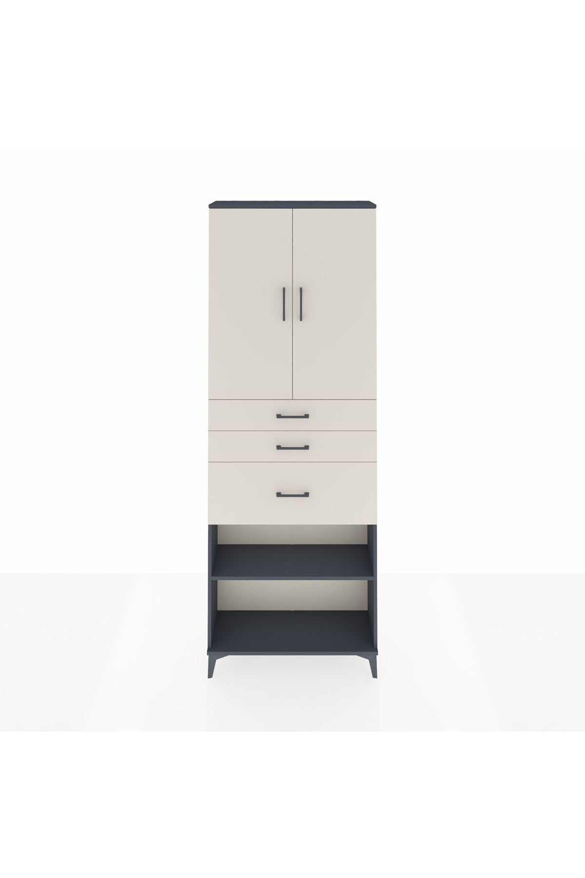 Arges Dolap 4 Raflı 3 Çekmeceli 2 Kapaklı 88x30x243 - S33M083V4A