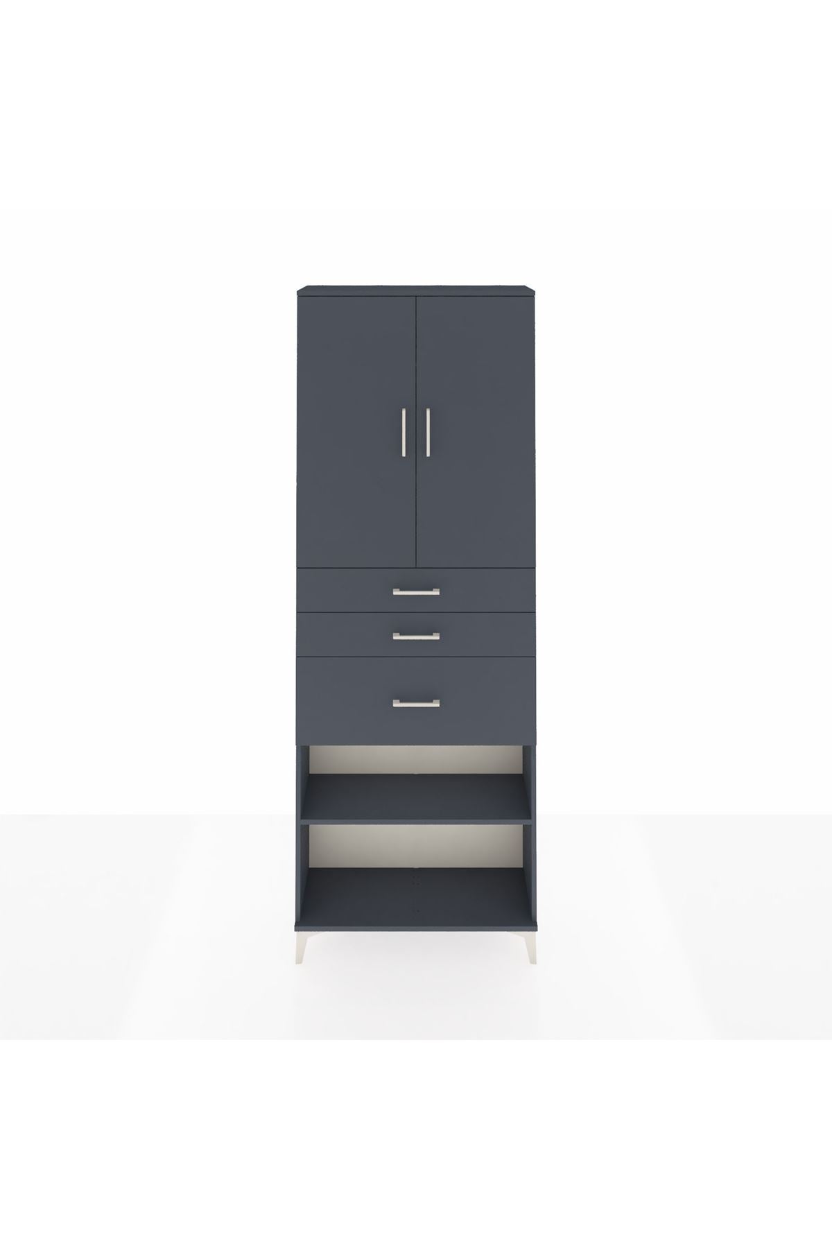 Arges Dolap 4 Raflı 3 Çekmeceli 2 Kapaklı 88x30x243 - S33M083V5A