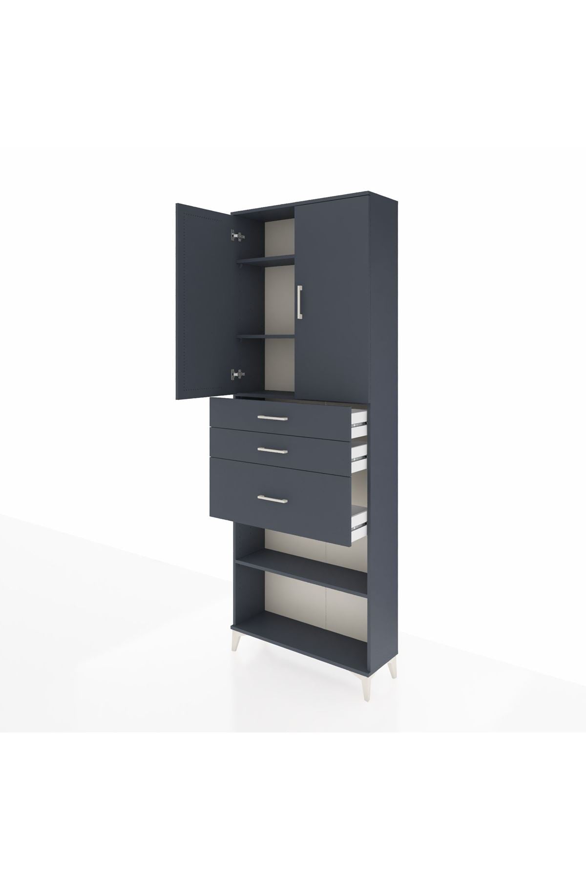 Arges Dolap 4 Raflı 3 Çekmeceli 2 Kapaklı 88x30x243 - S33M083V5A