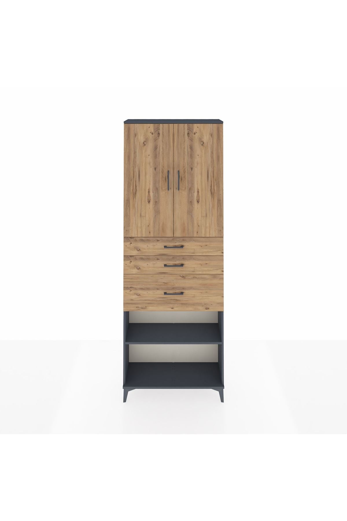 Arges Dolap 4 Raflı 3 Çekmeceli 2 Kapaklı 88x30x243 - S33M083V6A