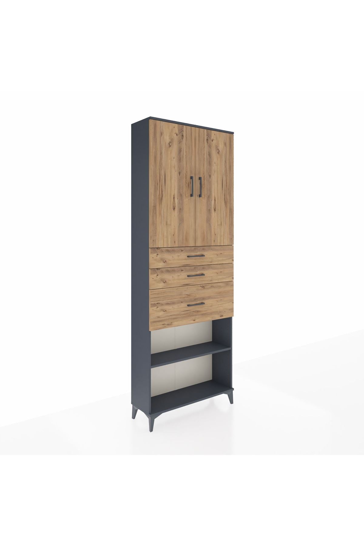 Arges Dolap 4 Raflı 3 Çekmeceli 2 Kapaklı 88x30x243 - S33M083V6A