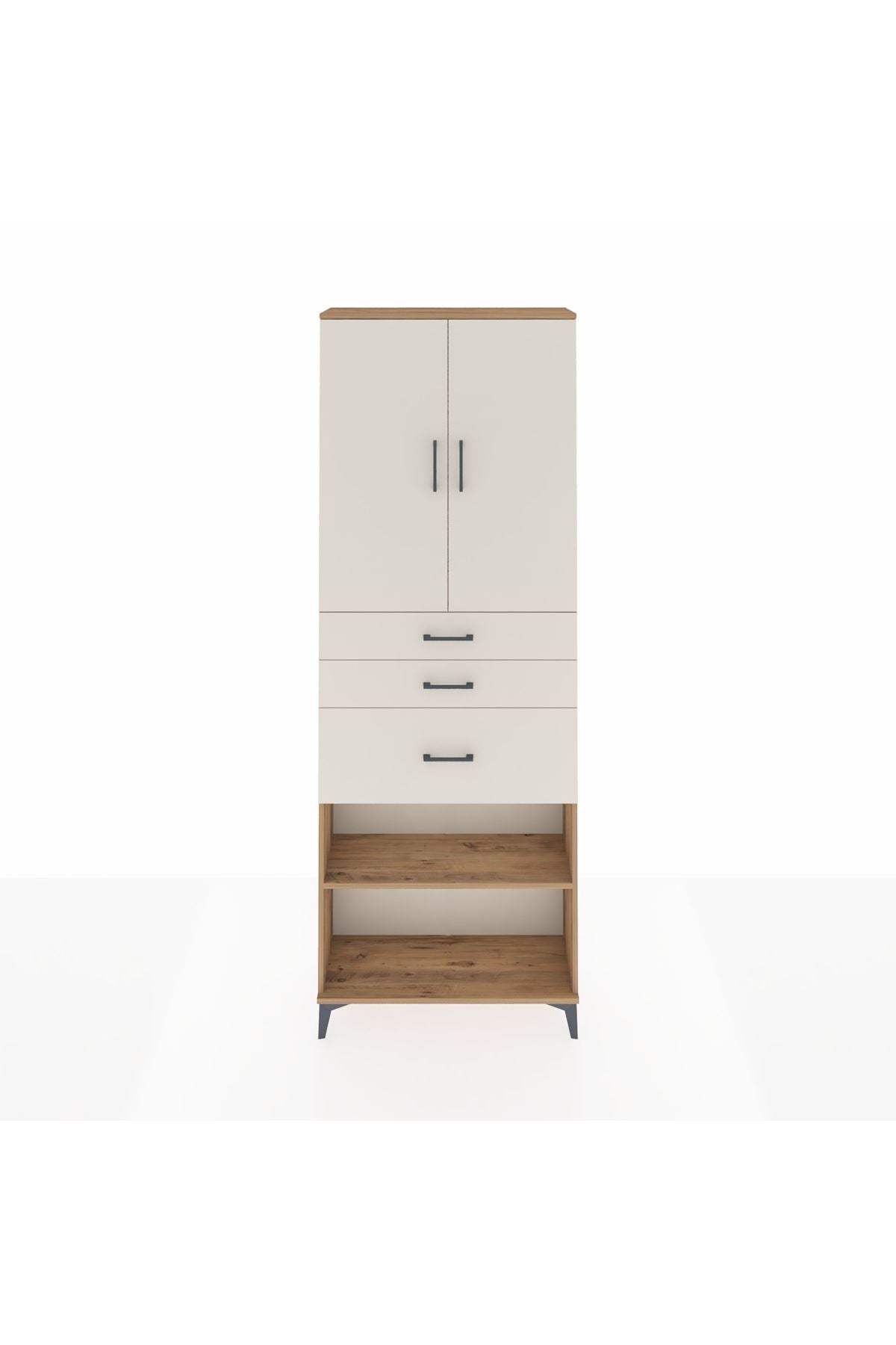 Arges Dolap 4 Raflı 3 Çekmeceli 2 Kapaklı 88x30x243 - S33M083V7A