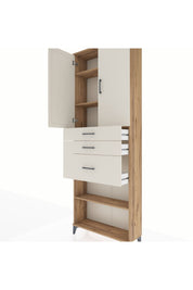 Arges Dolap 4 Raflı 3 Çekmeceli 2 Kapaklı 88x30x243 - S33M083V7A
