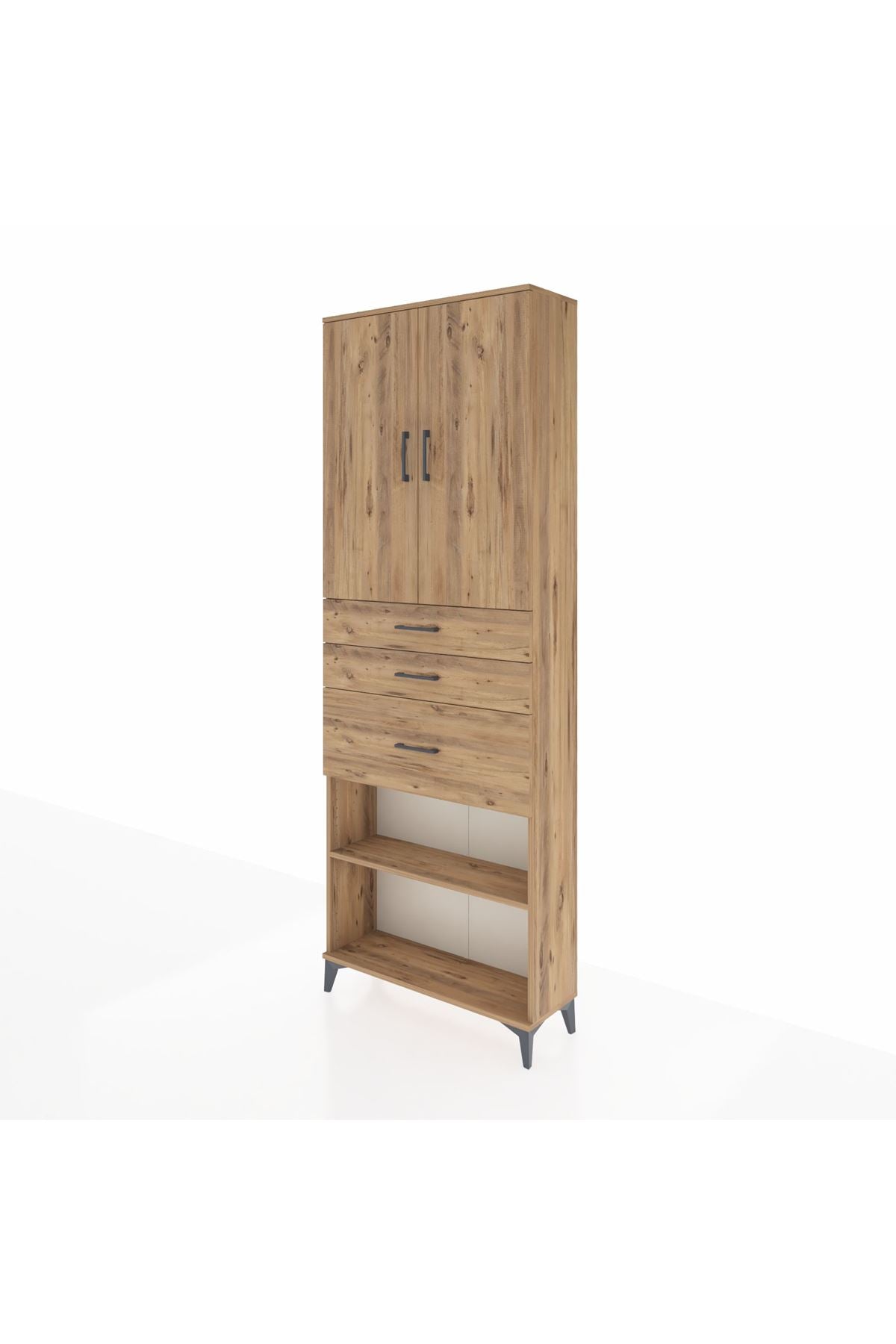 Arges Dolap 4 Raflı 3 Çekmeceli 2 Kapaklı 88x30x243 - S33M083V9A