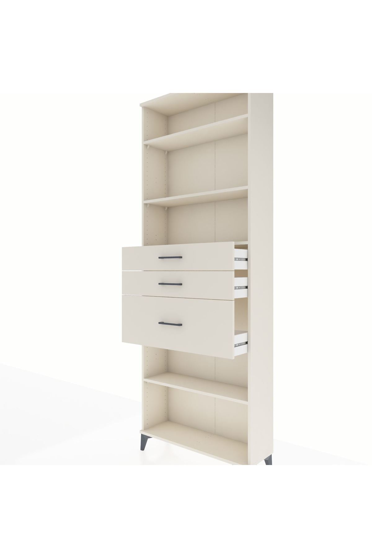 Arges Dolap 4 Raflı 3 Çekmeceli 88x30x243 - S33M084V1A
