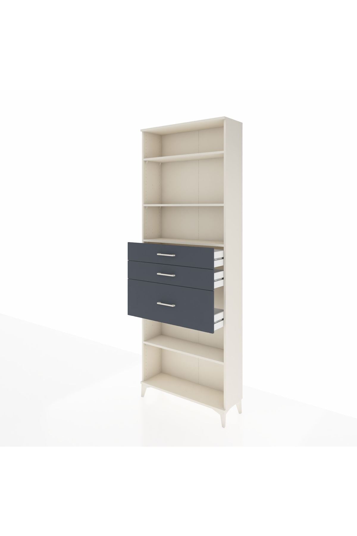 Arges Dolap 4 Raflı 3 Çekmeceli 88x30x243 - S33M084V2A