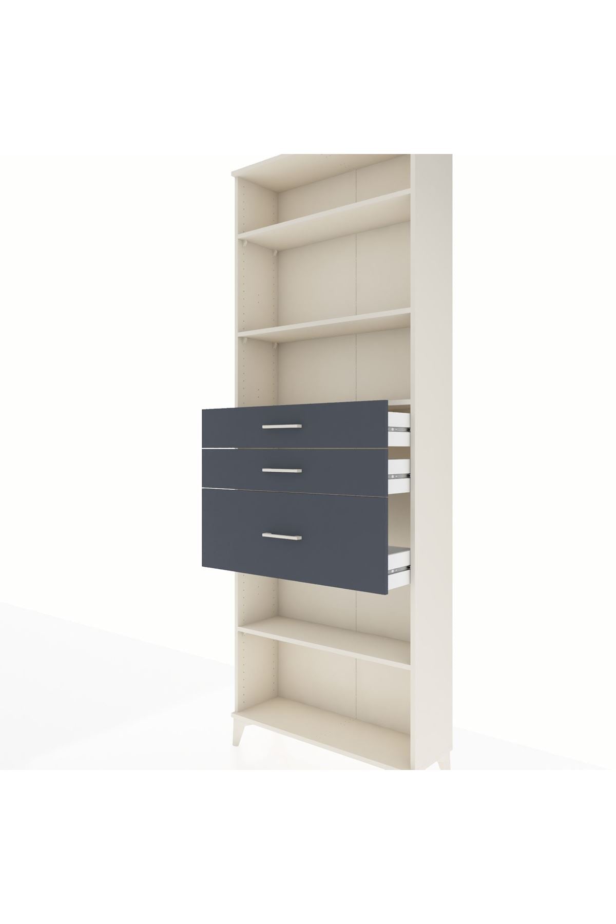 Arges Dolap 4 Raflı 3 Çekmeceli 88x30x243 - S33M084V2A