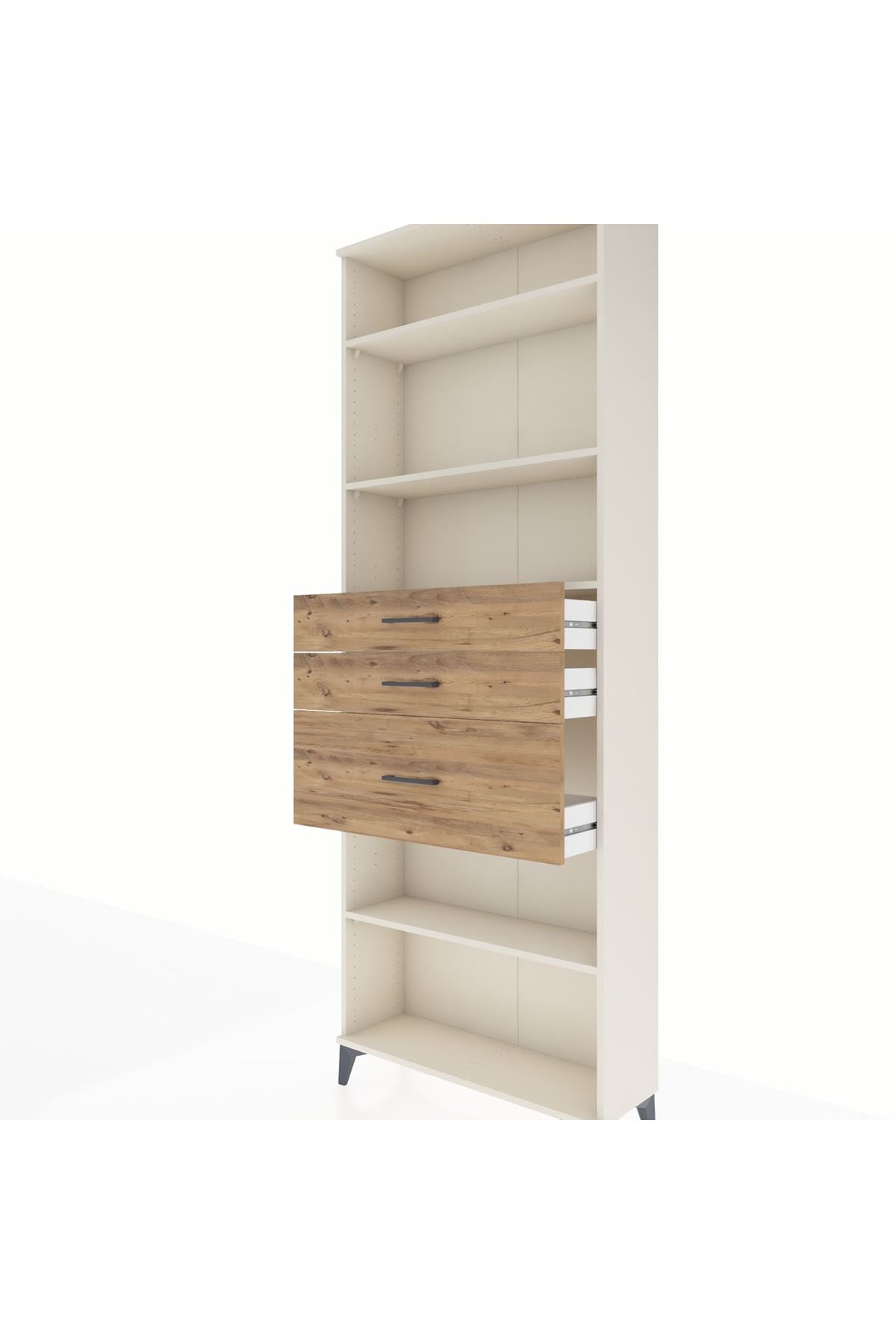 Arges Dolap 4 Raflı 3 Çekmeceli 88x30x243 - S33M084V3A