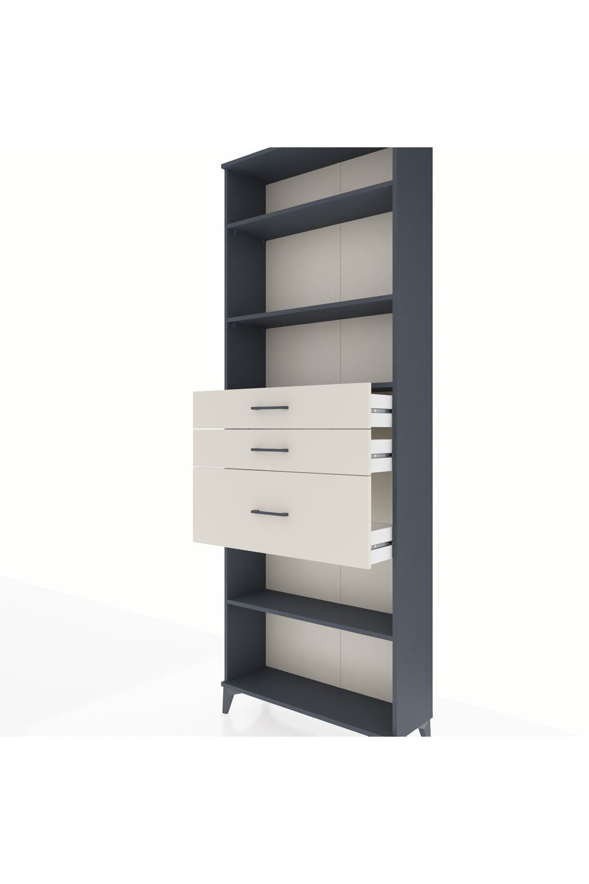 Arges Dolap 4 Raflı 3 Çekmeceli 88x30x243 - S33M084V4A
