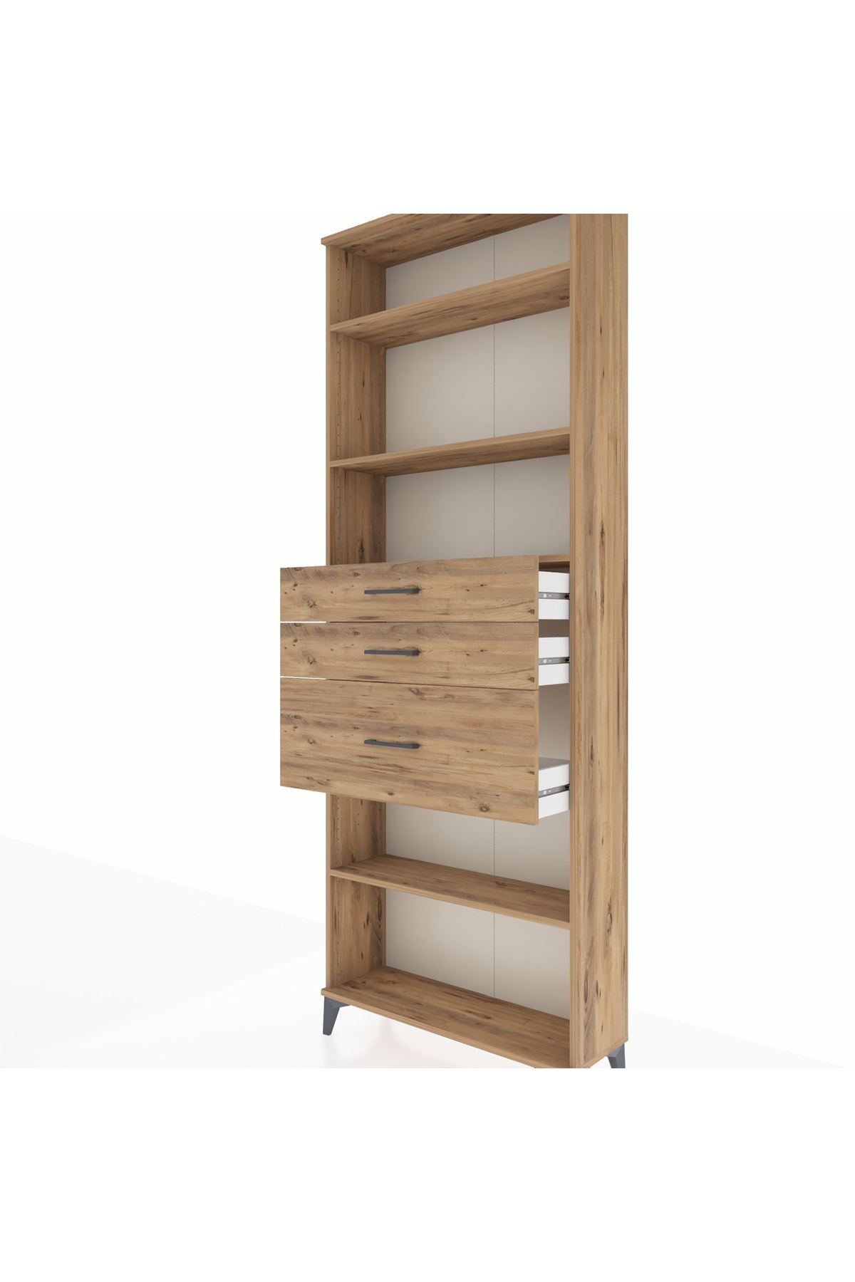 Arges Dolap 4 Raflı 3 Çekmeceli 88x30x243 - S33M084V9A