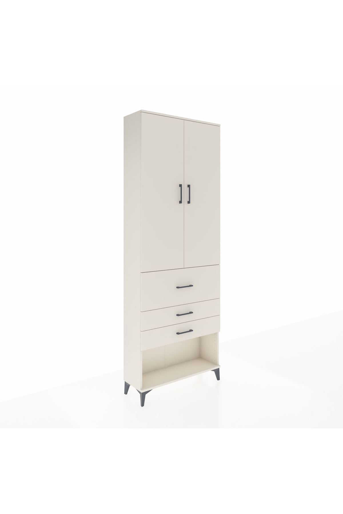 Arges Dolap 4 Raflı 3 Çekmeceli 2 Kapaklı 88x30x243 - S33M087V1A