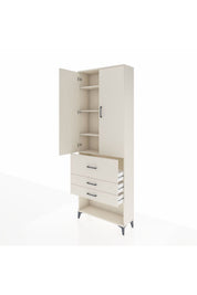 Arges Dolap 4 Raflı 3 Çekmeceli 2 Kapaklı 88x30x243 - S33M087V1A