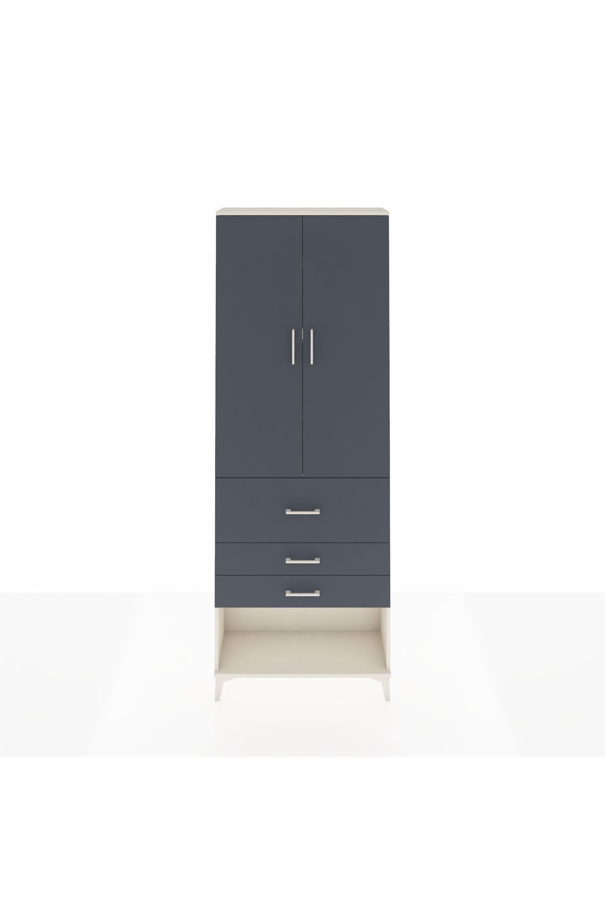 Arges Dolap 4 Raflı 3 Çekmeceli 2 Kapaklı 88x30x243 - S33M087V2A