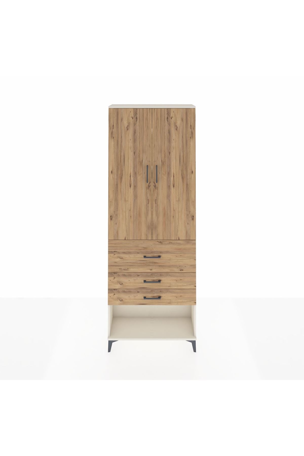 Arges Dolap 4 Raflı 3 Çekmeceli 2 Kapaklı 88x30x243 - S33M087V3A