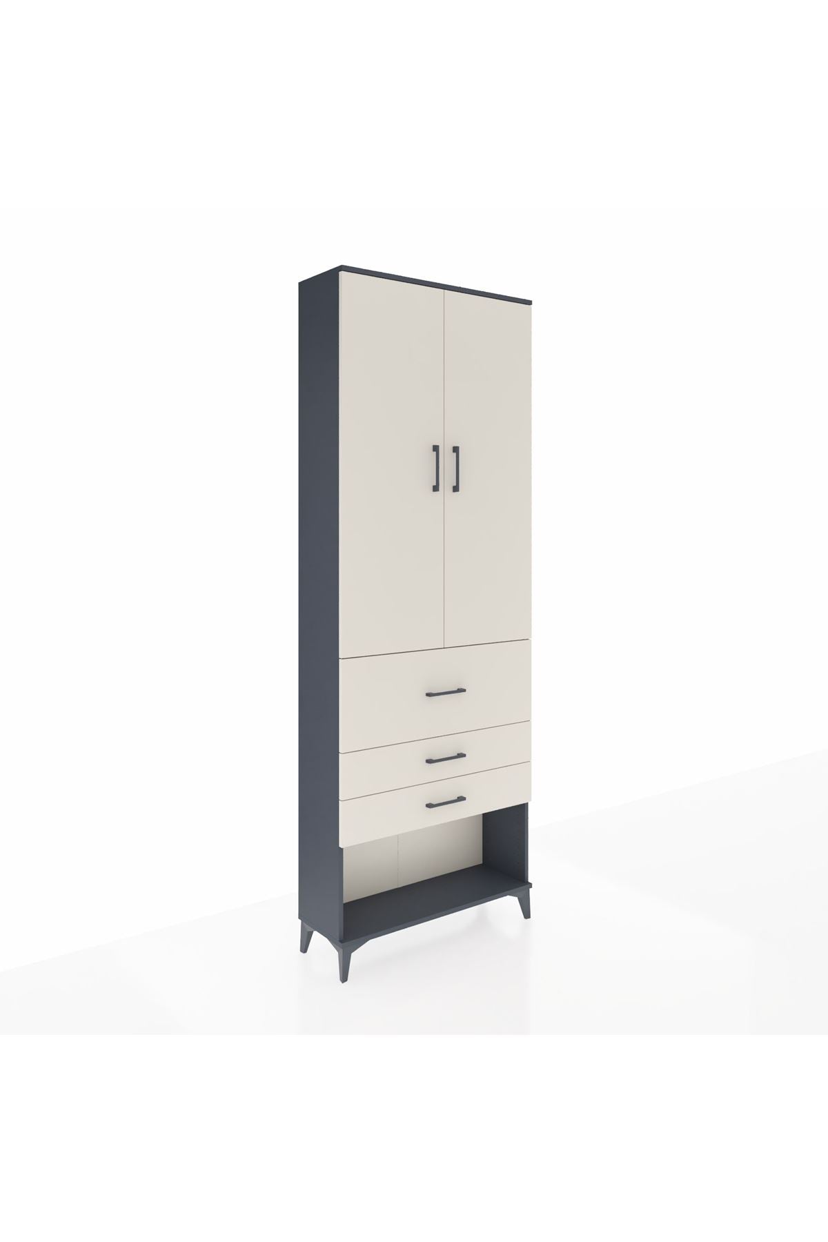 Arges Dolap 4 Raflı 3 Çekmeceli 2 Kapaklı 88x30x243 - S33M087V4A