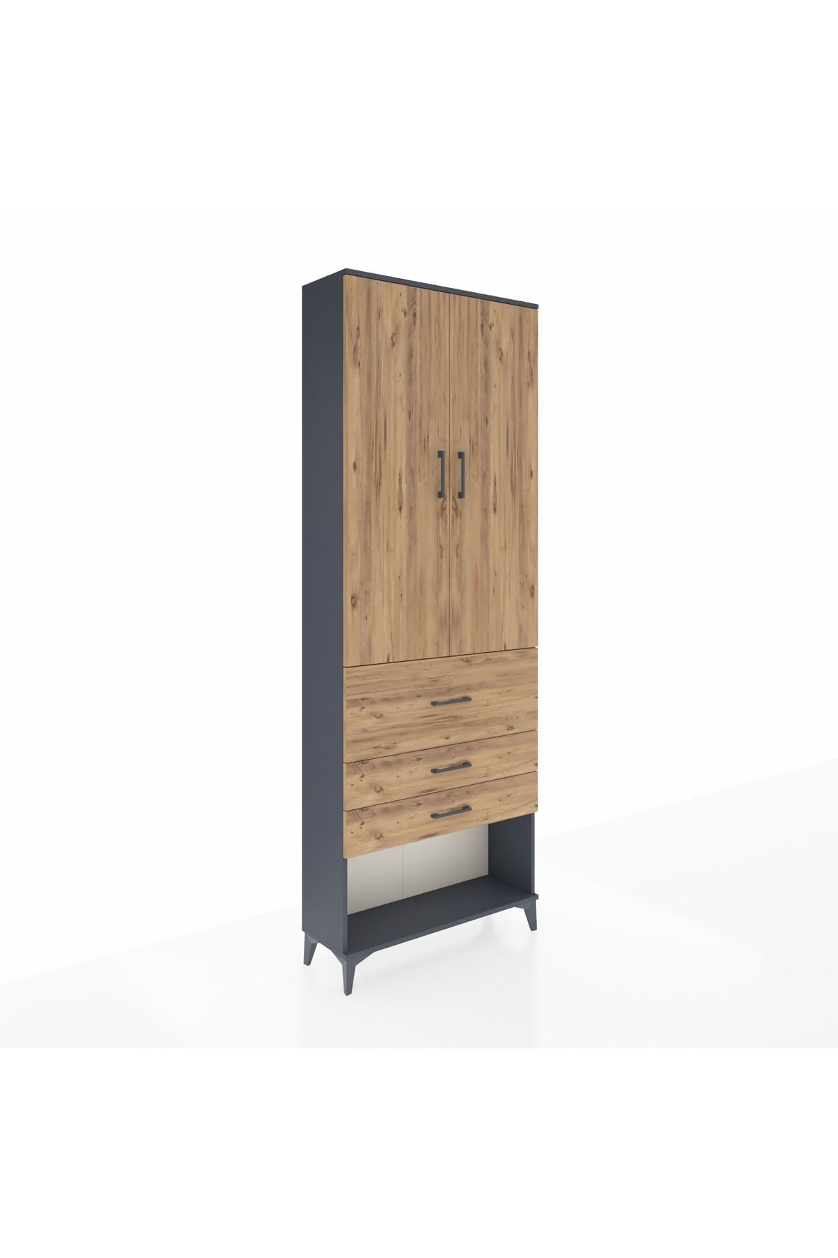 Arges Dolap 4 Raflı 3 Çekmeceli 2 Kapaklı 88x30x243 - S33M087V6A