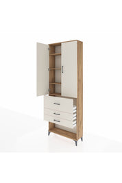 Arges Dolap 4 Raflı 3 Çekmeceli 2 Kapaklı 88x30x243 - S33M087V7A