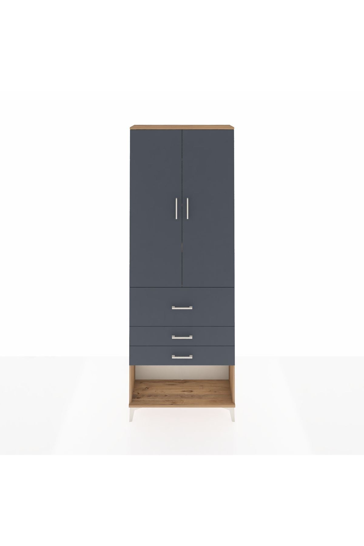 Arges Dolap 4 Raflı 3 Çekmeceli 2 Kapaklı 88x30x243 - S33M087V8A