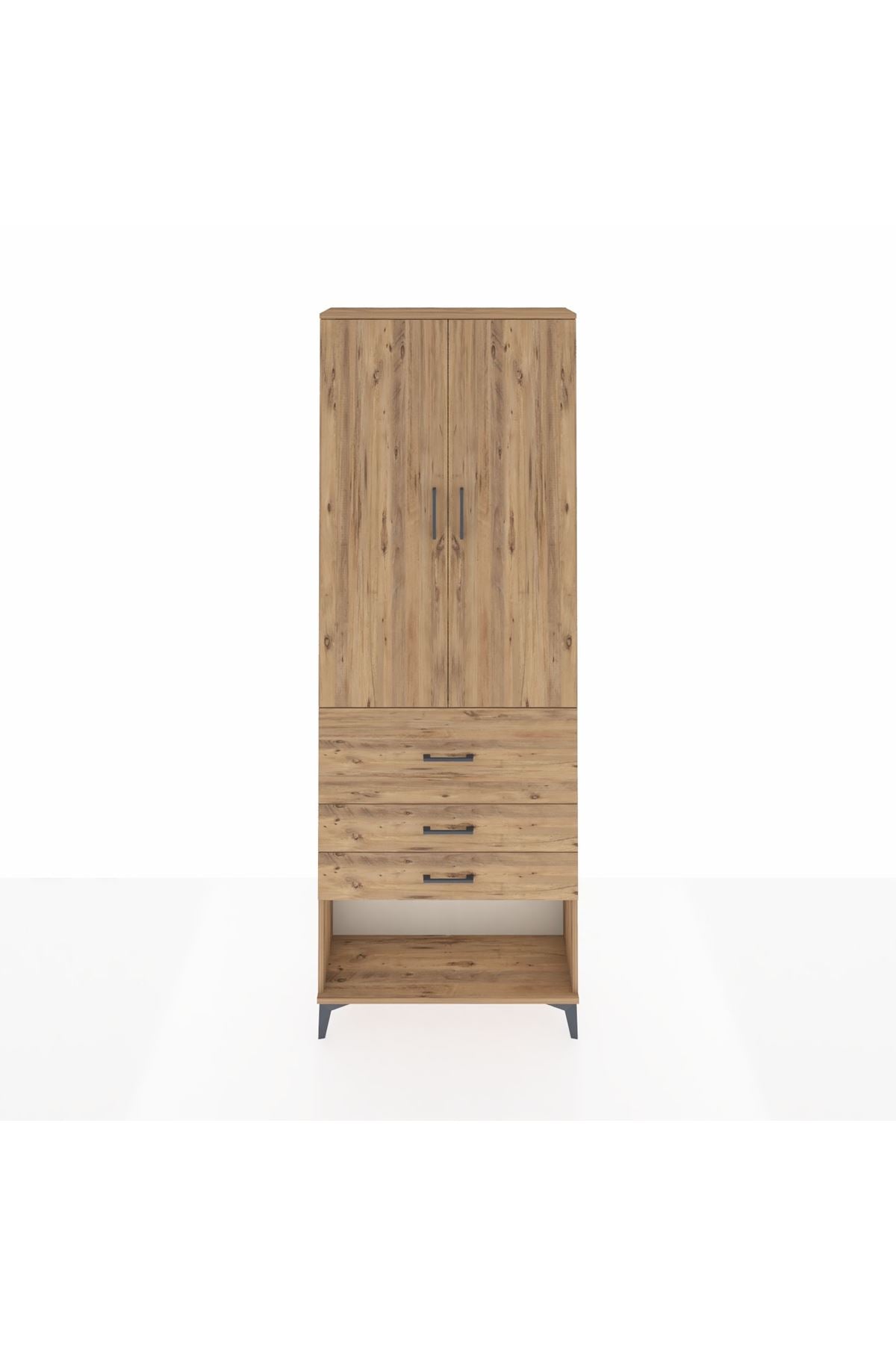 Arges Dolap 4 Raflı 3 Çekmeceli 2 Kapaklı 88x30x243 - S33M087V9A