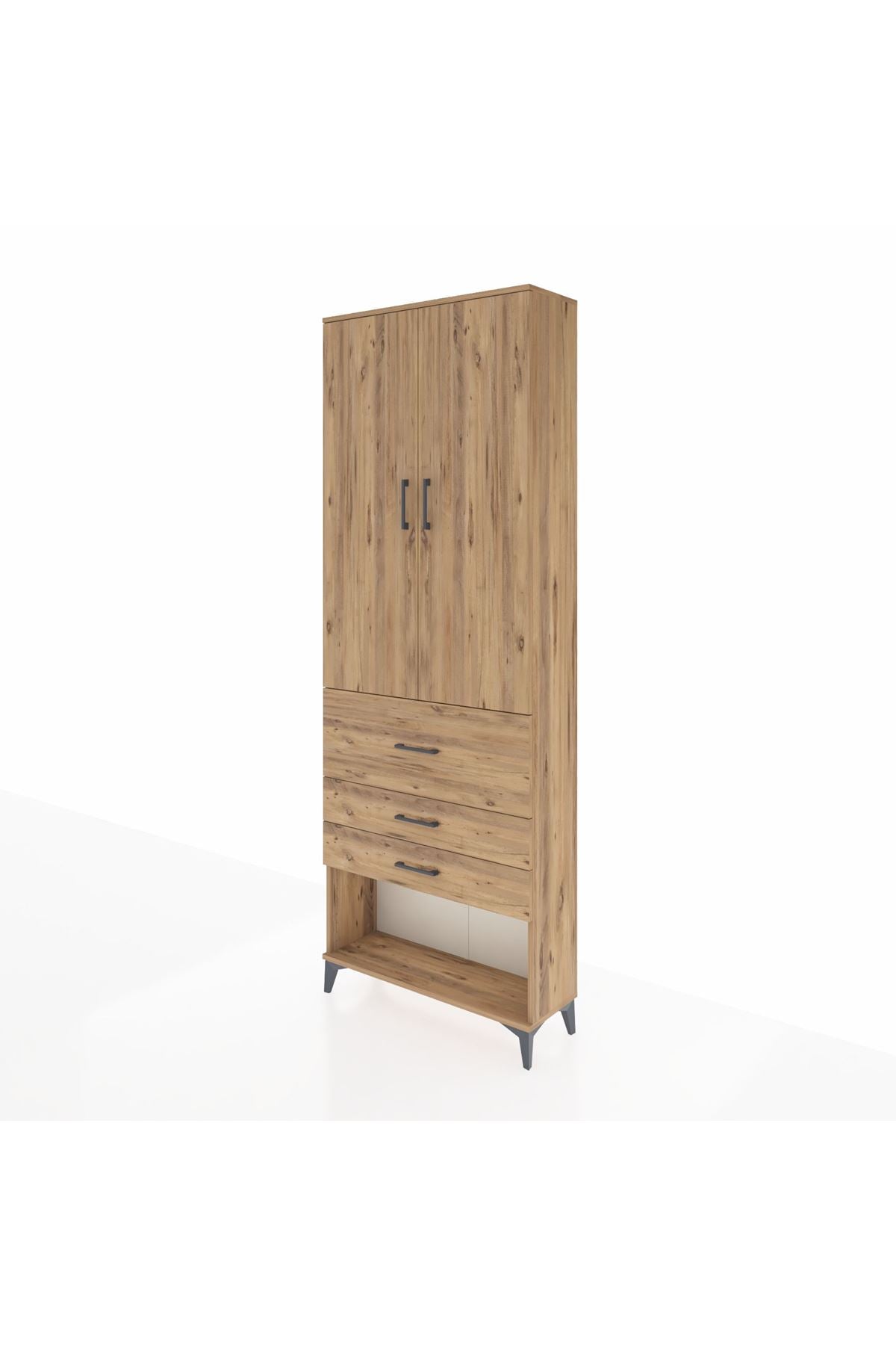 Arges Dolap 4 Raflı 3 Çekmeceli 2 Kapaklı 88x30x243 - S33M087V9A