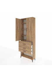 Arges Dolap 4 Raflı 3 Çekmeceli 2 Kapaklı 88x30x243 - S33M087V9A
