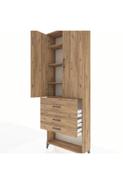 Arges Dolap 4 Raflı 3 Çekmeceli 2 Kapaklı 88x30x243 - S33M087V9A