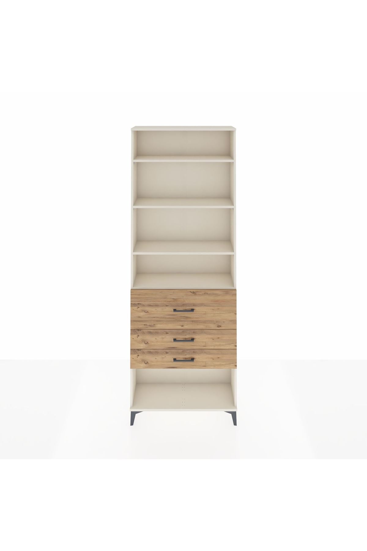 Arges Dolap 4 Raflı 3 Çekmeceli 88x30x243 - S33M088V3A