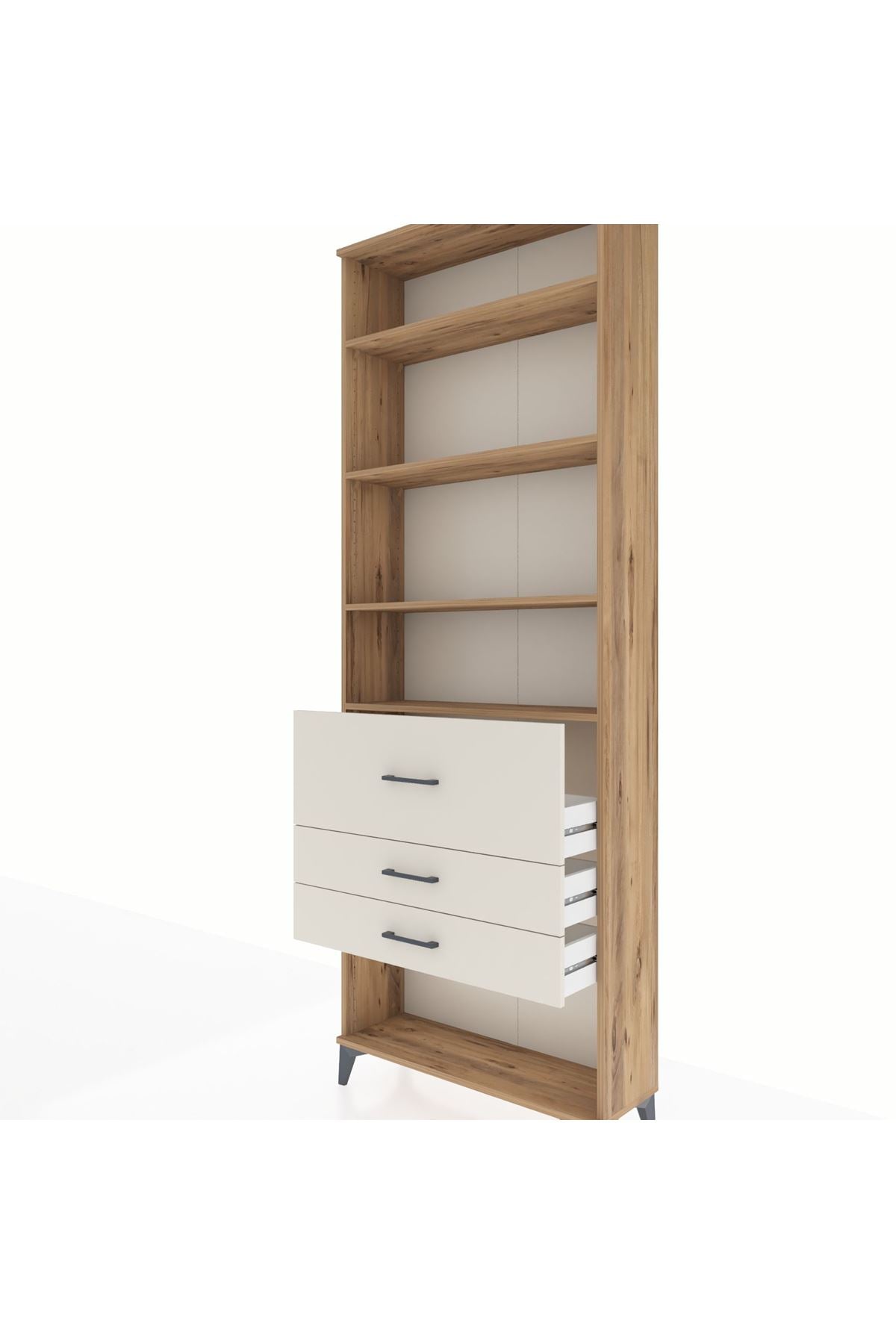 Arges Dolap 4 Raflı 3 Çekmeceli 88x30x243 - S33M088V7A