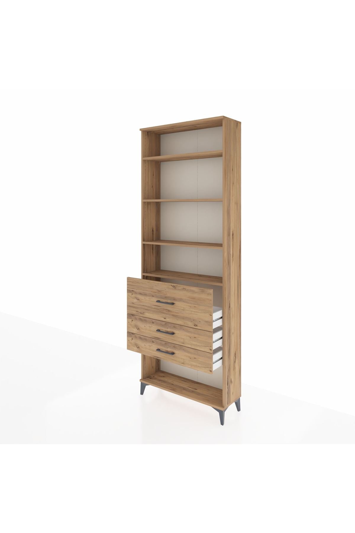 Arges Dolap 4 Raflı 3 Çekmeceli 88x30x243 - S33M088V9A