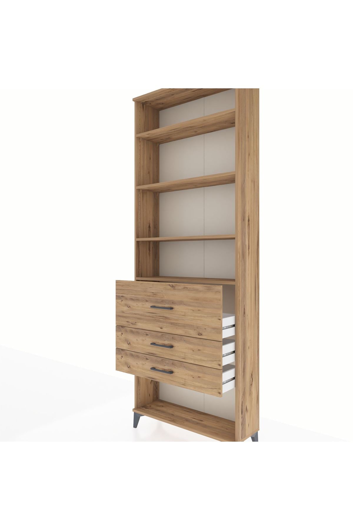 Arges Dolap 4 Raflı 3 Çekmeceli 88x30x243 - S33M088V9A