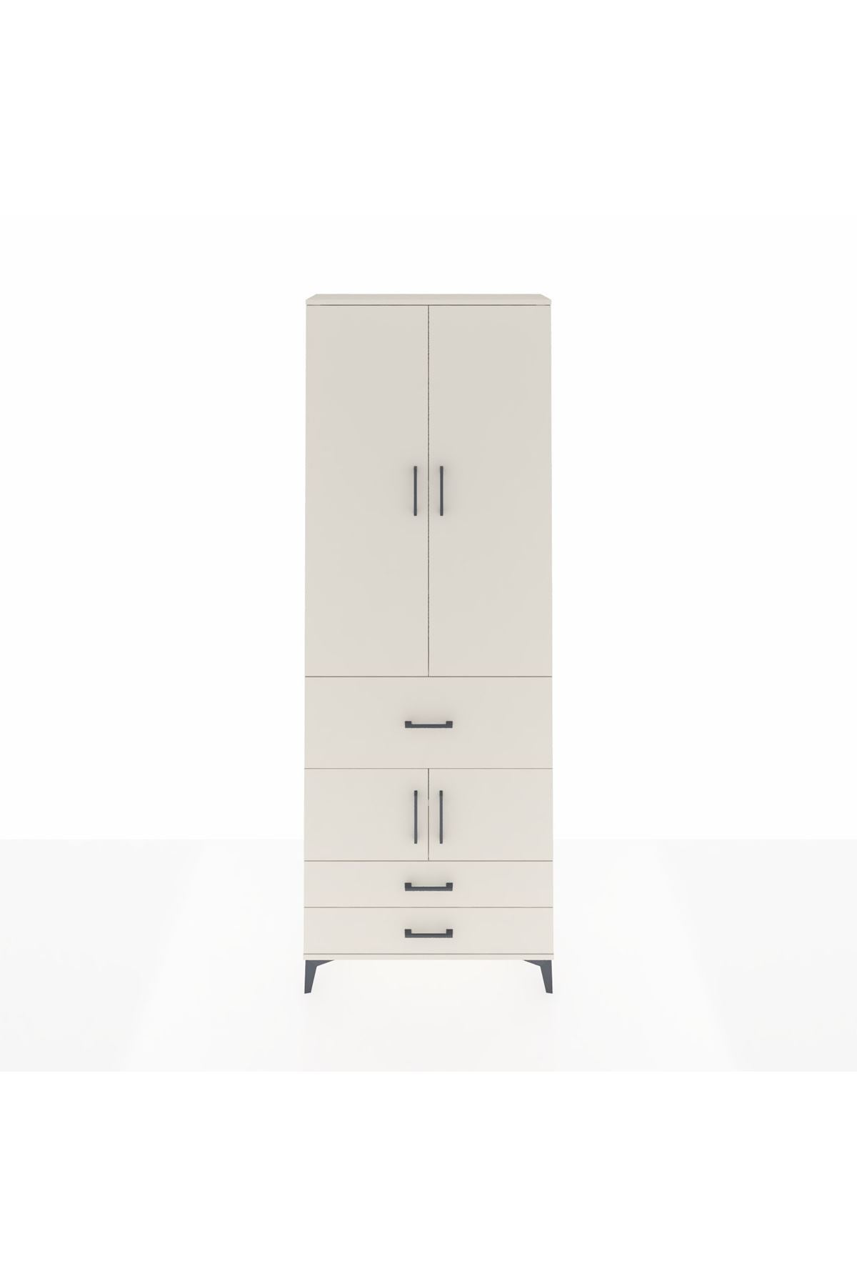 Arges Dolap 5 Raflı 3 Çekmeceli 4 Kapaklı 88x30x243 - S33M089V1A