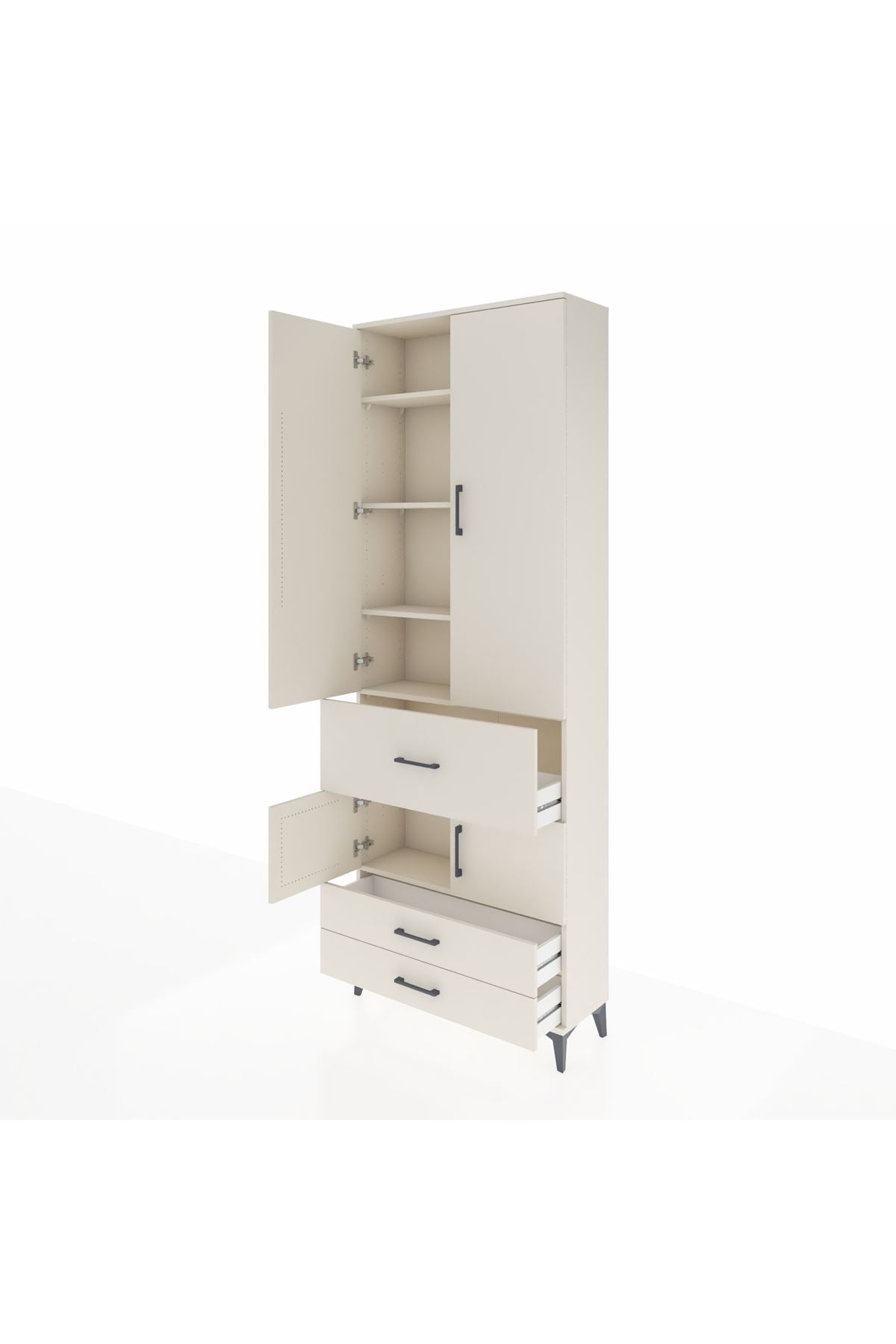 Arges Dolap 5 Raflı 3 Çekmeceli 4 Kapaklı 88x30x243 - S33M089V1A