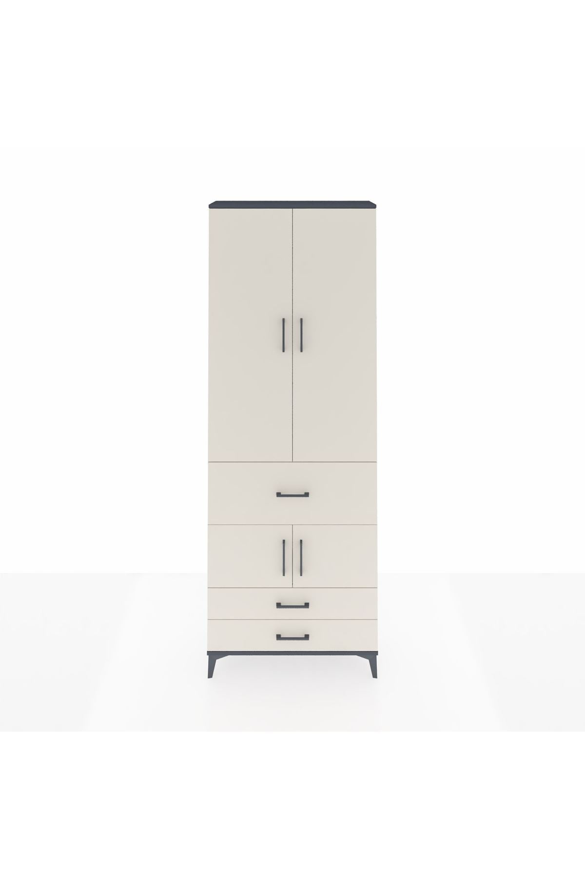 Arges Dolap 5 Raflı 3 Çekmeceli 4 Kapaklı 88x30x243 - S33M089V4A